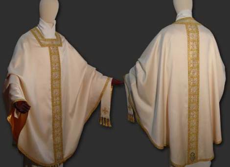 casula bianca solenne seta